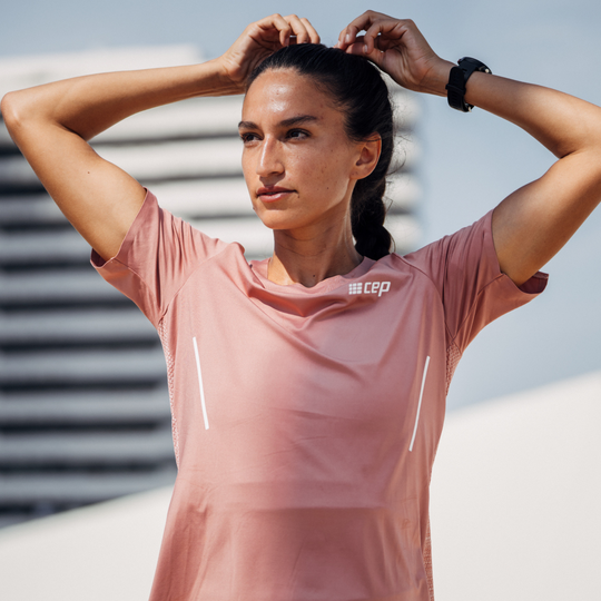 Run Short Sleeve Shirt, Women, Rose, Lifestyle