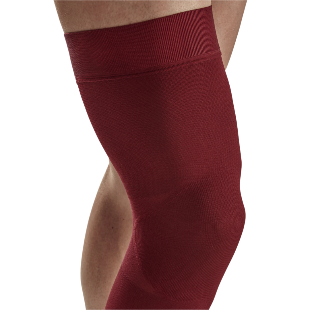 Light Support Knee Sleeve, Red-Light, Front Detail View