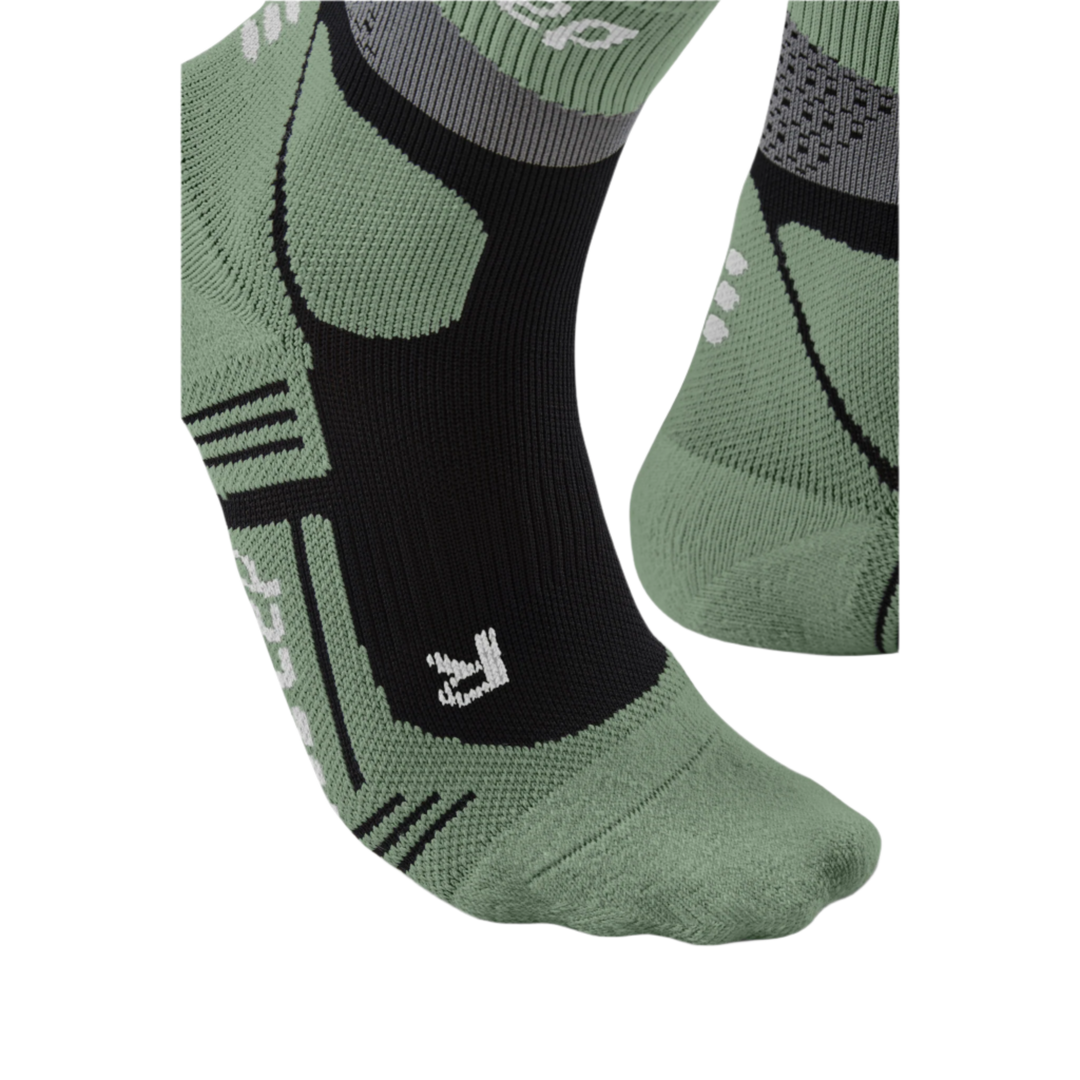 Hiking Max Cushion Mid Cut Compression Socks, Men, Grey/Mint, Foot Details