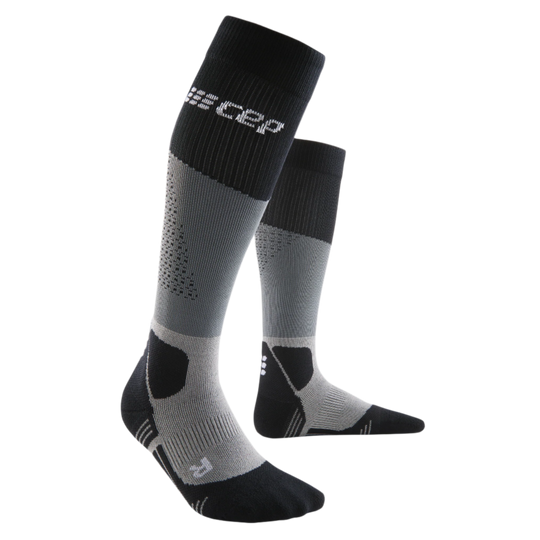 Hiking Max Cushion Tall Compression Socks, Men, Grey/Black, Side View