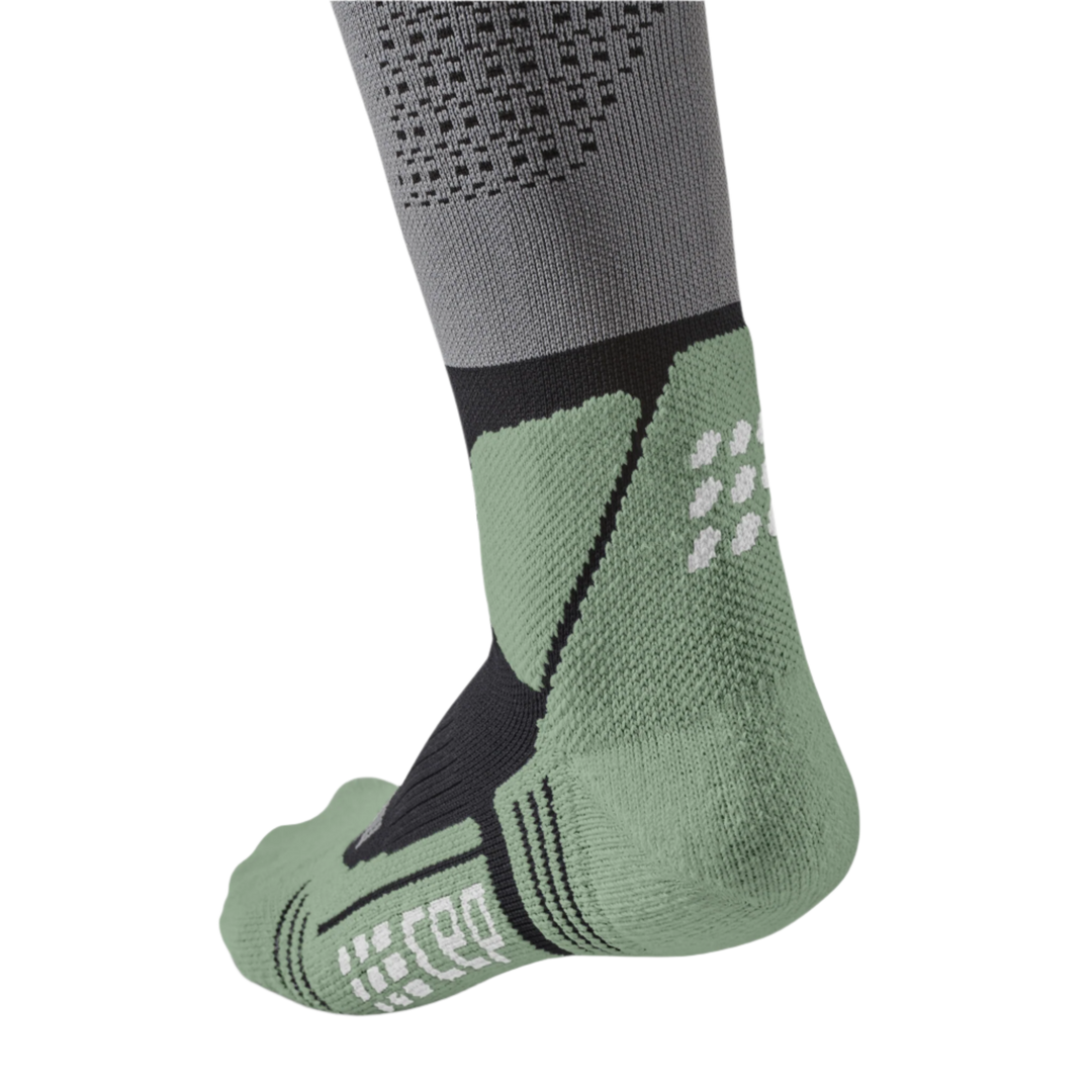 Hiking Max Cushion Tall Compression Socks, Men, Grey/Mint, Side Details