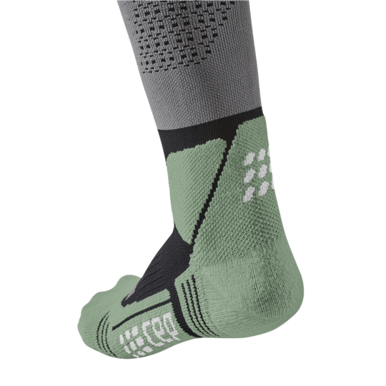 Hiking Max Cushion Tall Compression Socks, Men, Grey/Mint, Side Details