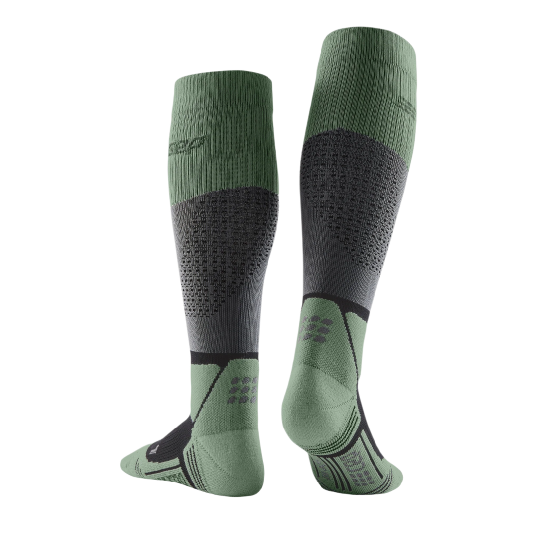 Hiking Max Cushion Tall Compression Socks, Men, Grey/Mint, Back View