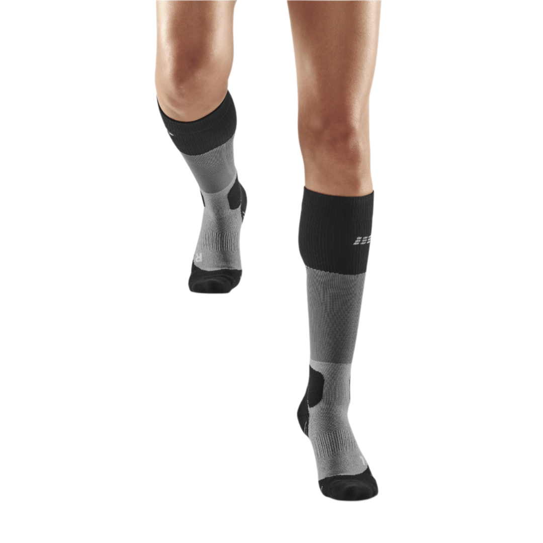 Hiking Max Cushion Tall Compression Socks, Women, Grey/Black