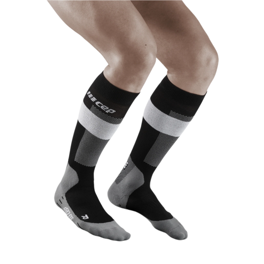 Ski Merino Tall Compression Socks, Men, Grey Merino