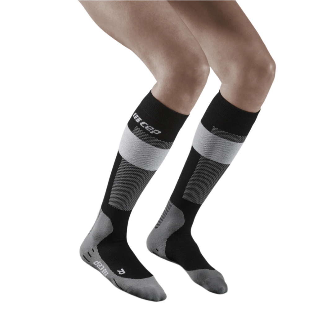 Ski Merino Tall Compression Socks, Women, Grey Merino