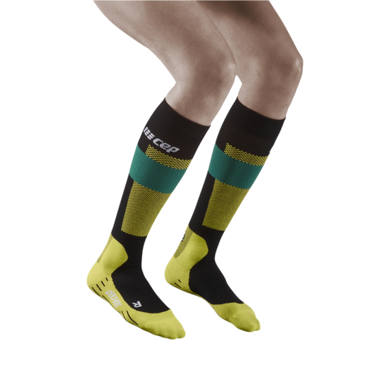 Ski Merino Tall Compression Socks, Women, Green Merino