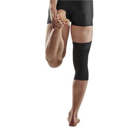 Mid Support Knee Sleeve, Black-Mid, Back View Model