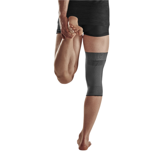 Mid Support Knee Sleeve, Grey-Mid, Back View Model