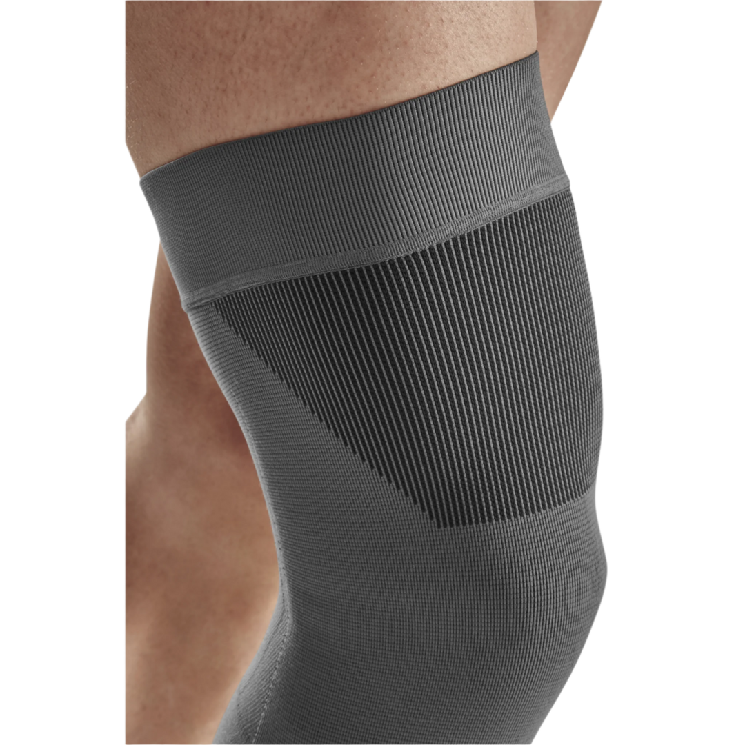 Mid Support Knee Sleeve, Grey-Mid, Front Detail View