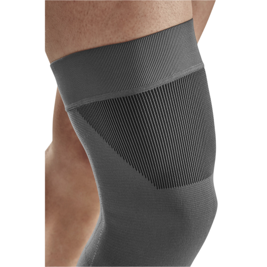 Mid Support Knee Sleeve, Grey-Mid, Front Detail View