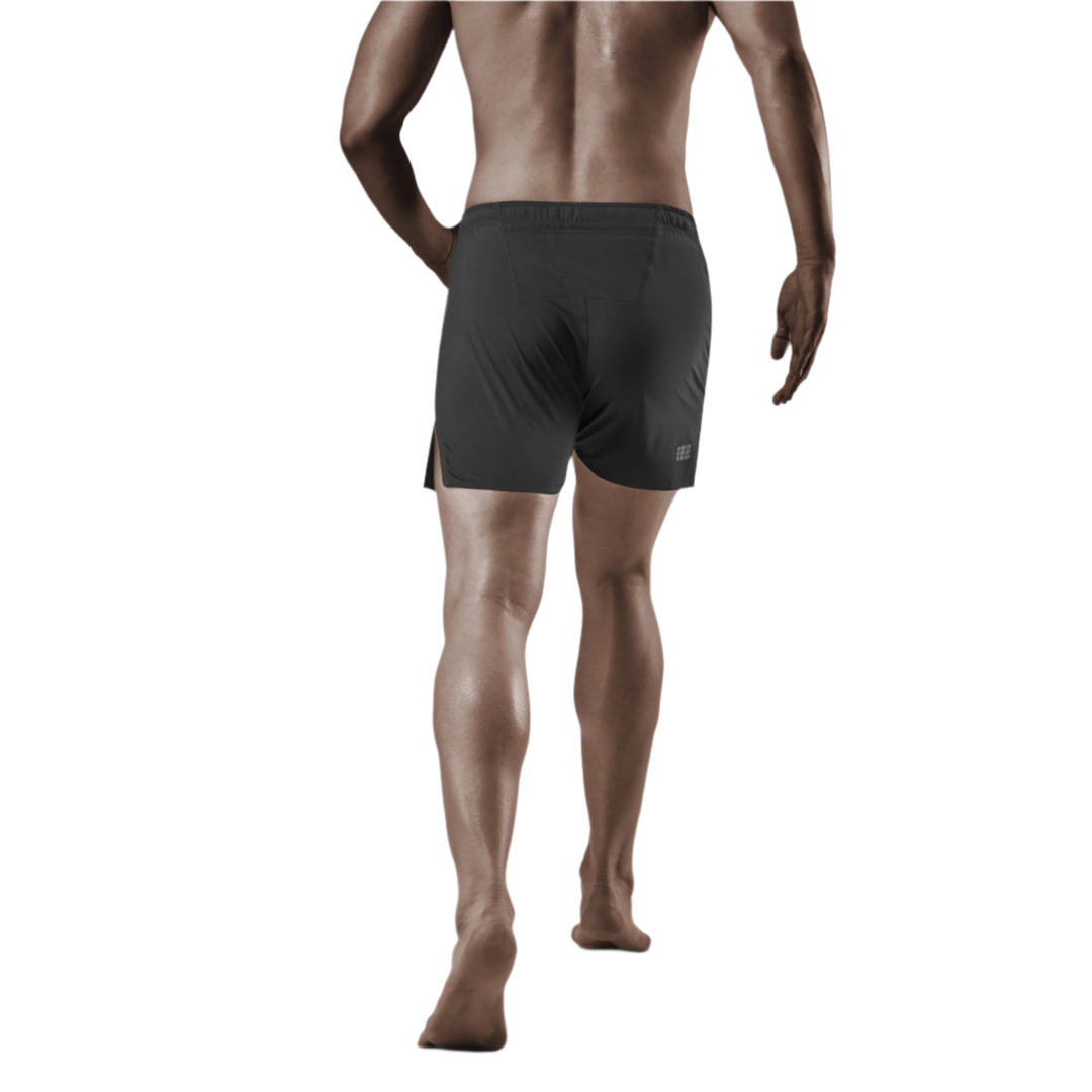 Race Loose Fit Shorts, Men, Black, Back-View Model