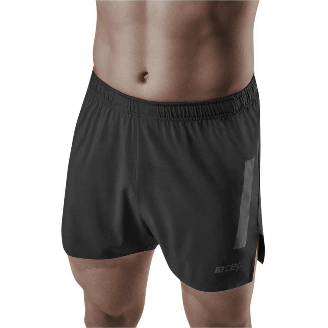 Race Loose Fit Shorts, Men, Black, Front View