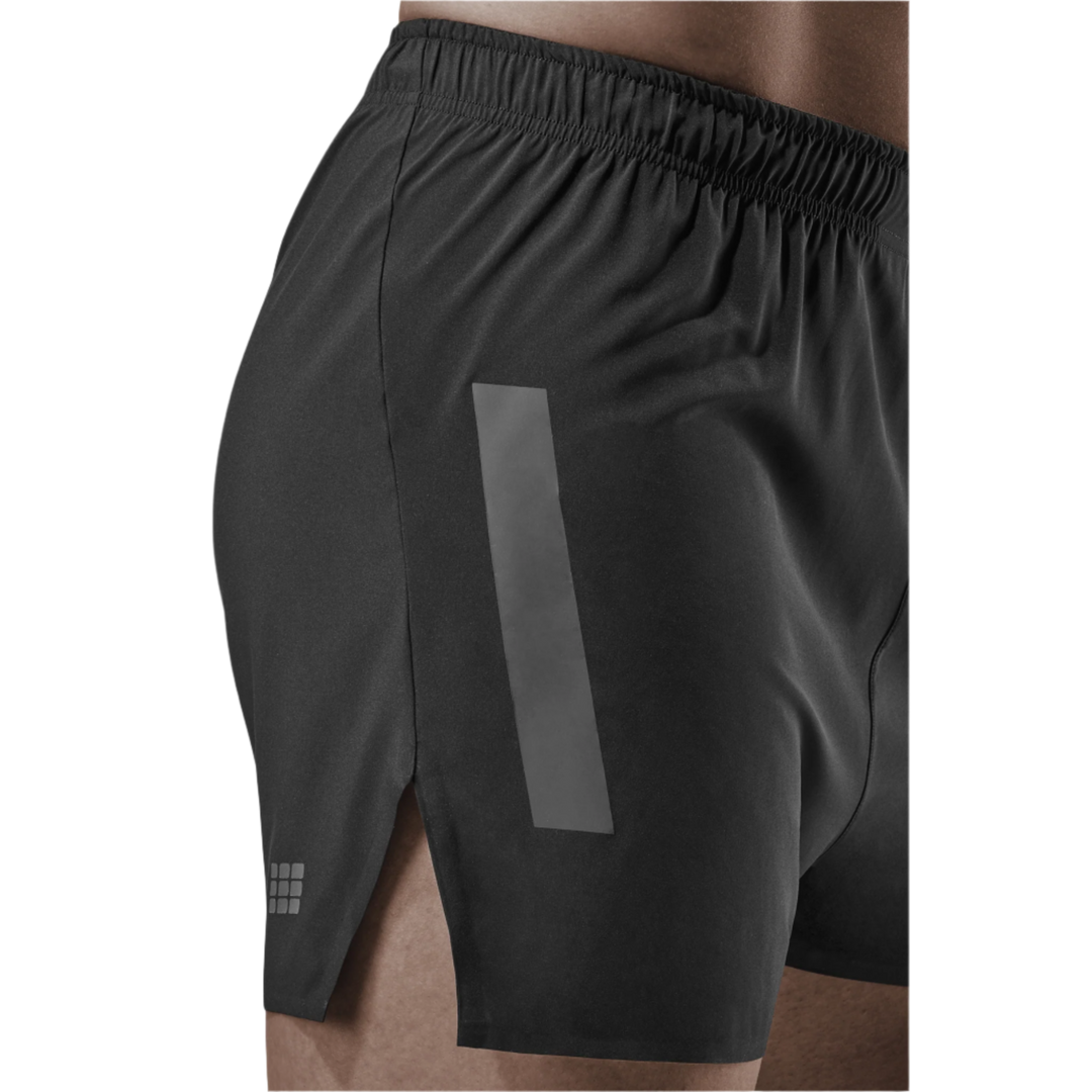 Race Loose Fit Shorts, Men, Black, Side Detail