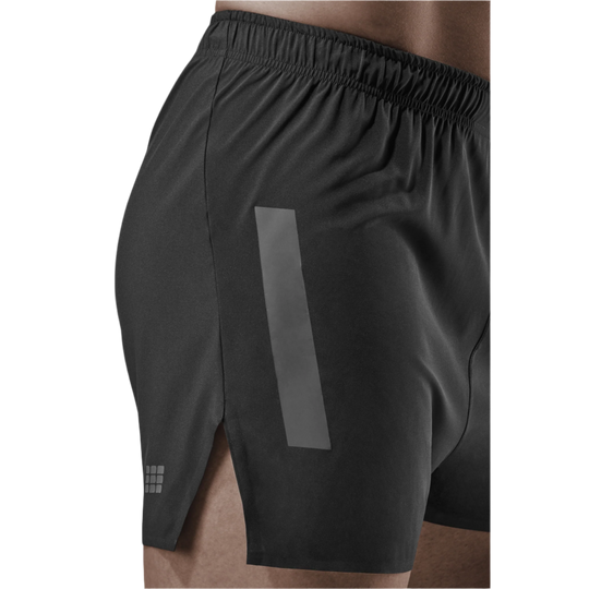 Race Loose Fit Shorts, Men, Black, Side Detail