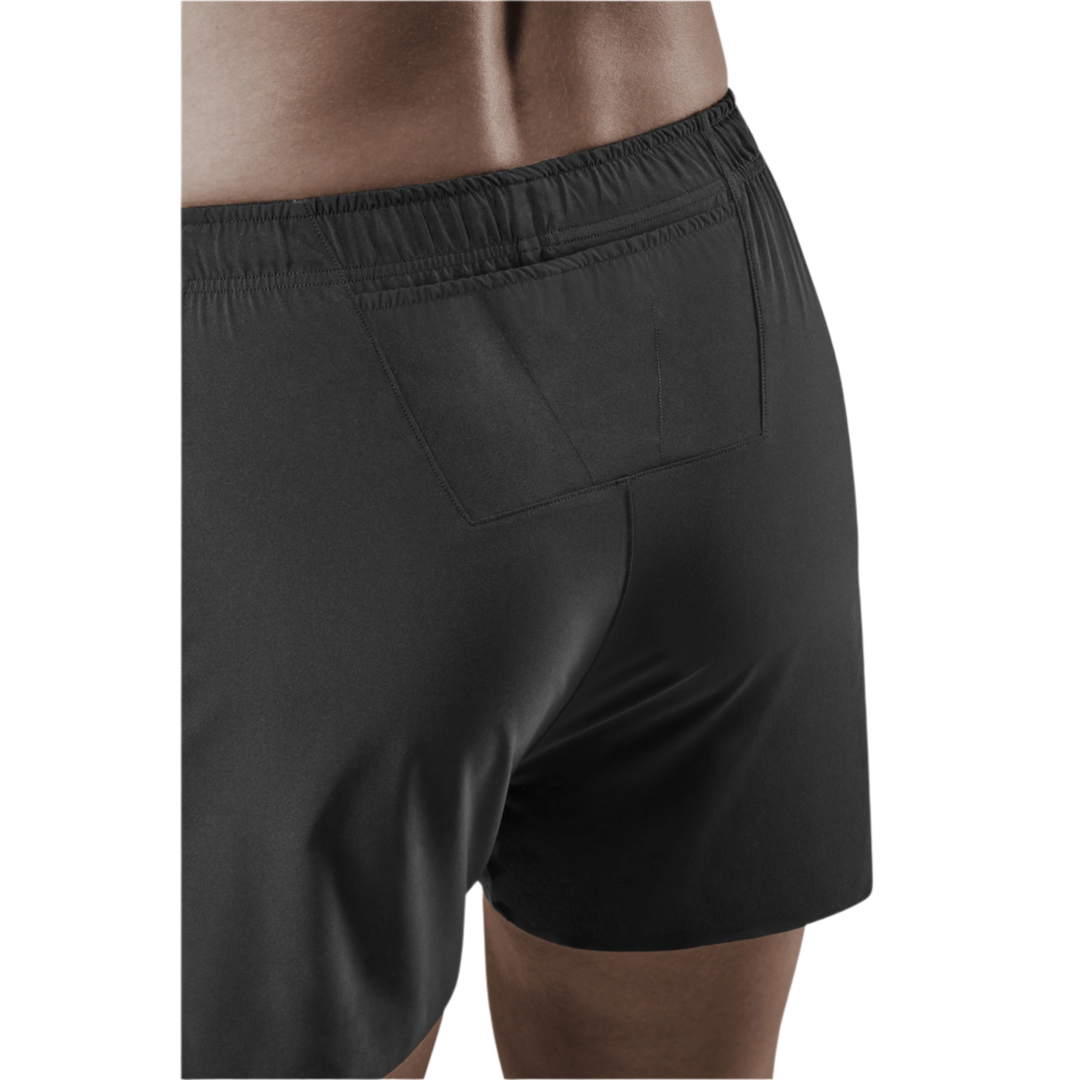 Race Loose Fit Shorts, Men, Black, Back Detail