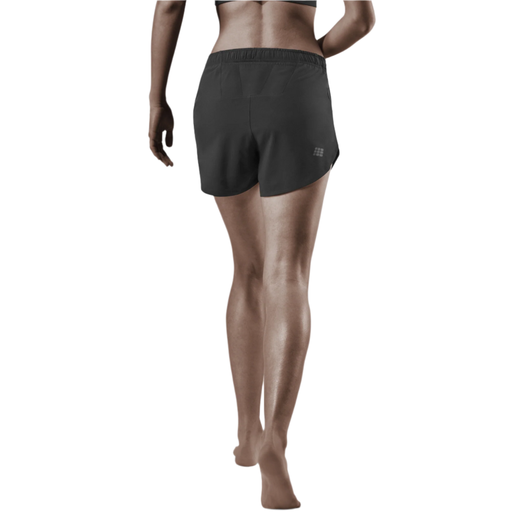 Race Loose Fit Shorts, Women, Black, Back View Model