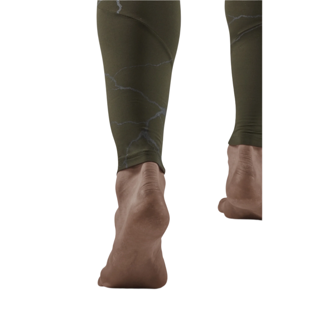 Reflective Tights, Men, Dark Green, Bottom Detail