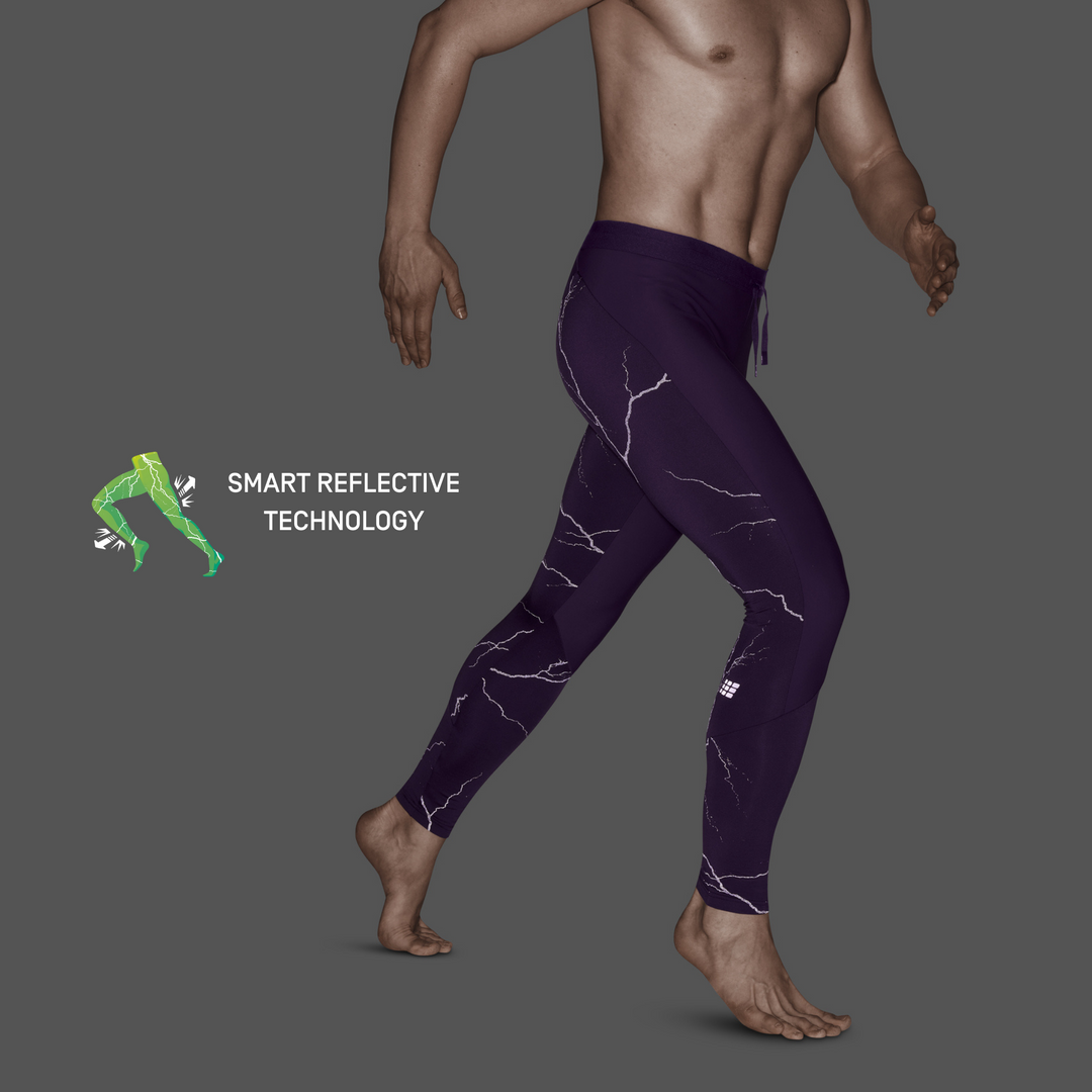 Reflective Tights, Men, Purple, Side Detail