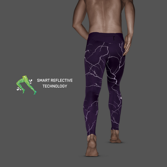 Reflective Tights, Men, Purple, Back Detail