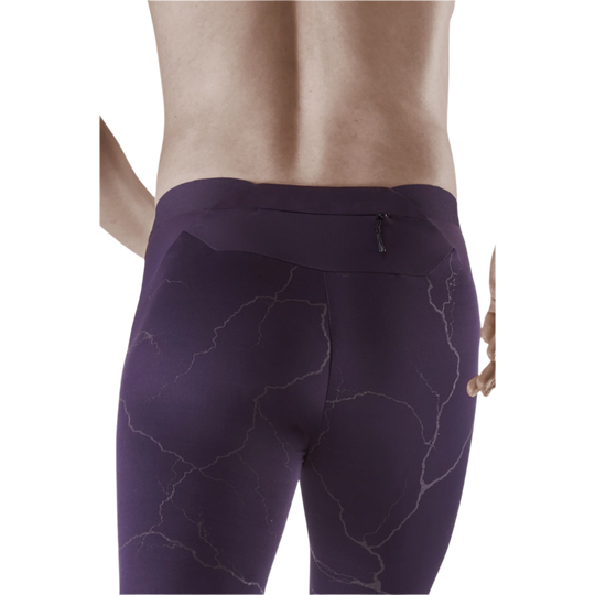 Reflective Tights, Men, Purple, Close-up Back Detail