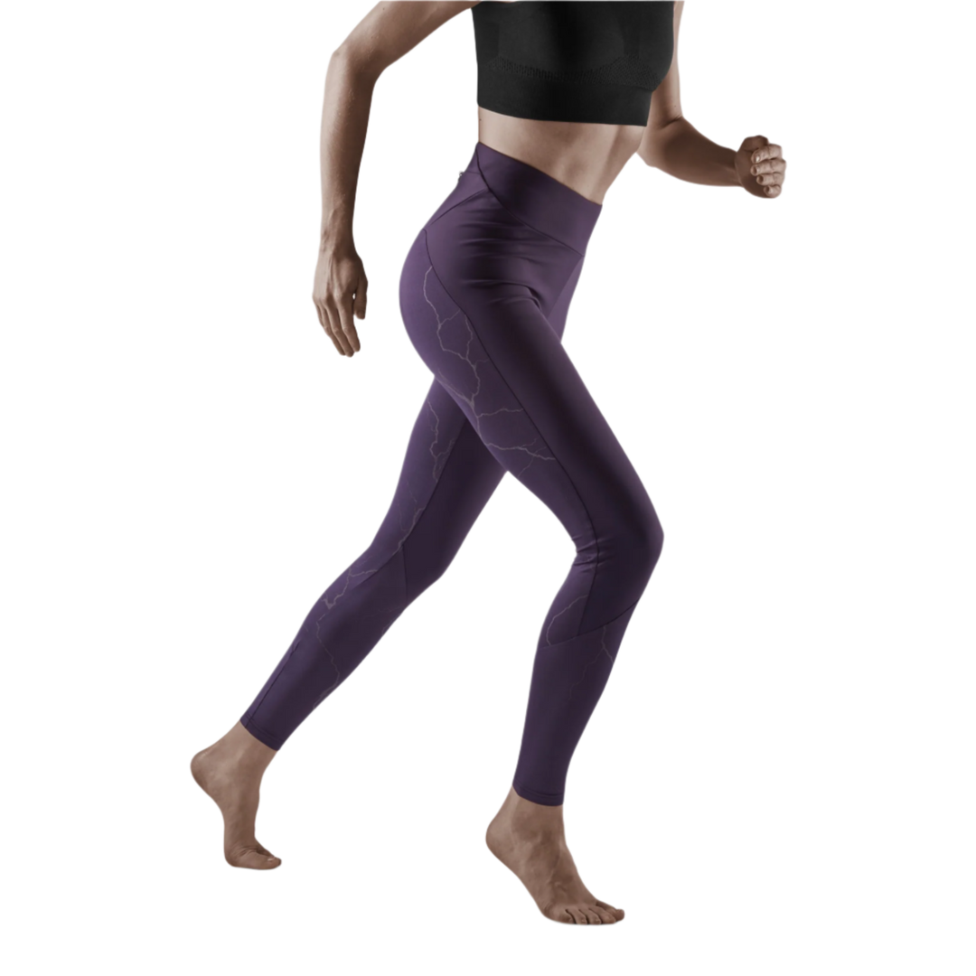 Reflective Tights, Women, Purple