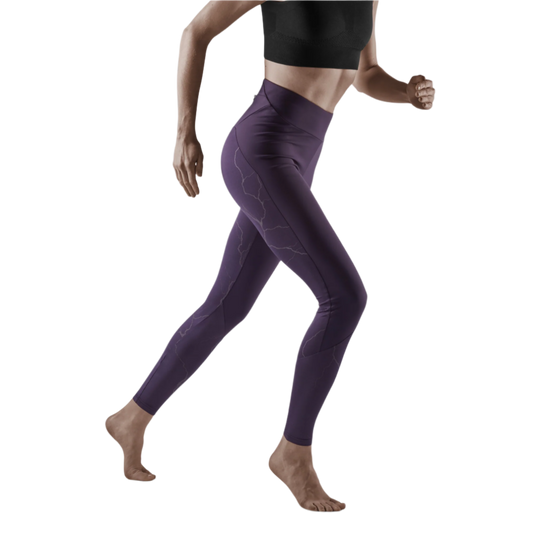 Reflective Tights, Women, Purple