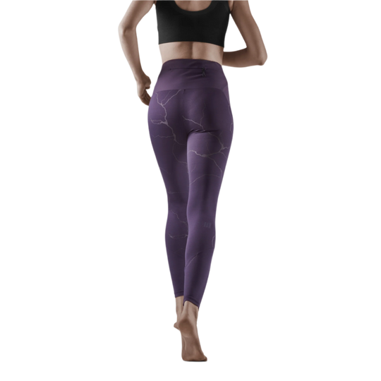 Reflective Tights, Women, Purple, Back View Model