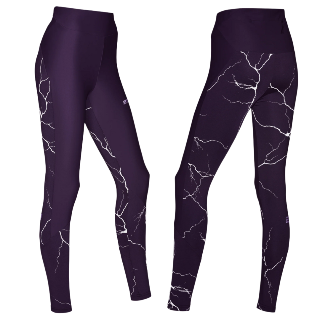 Reflective Tights, Women, Purple, Reflective View