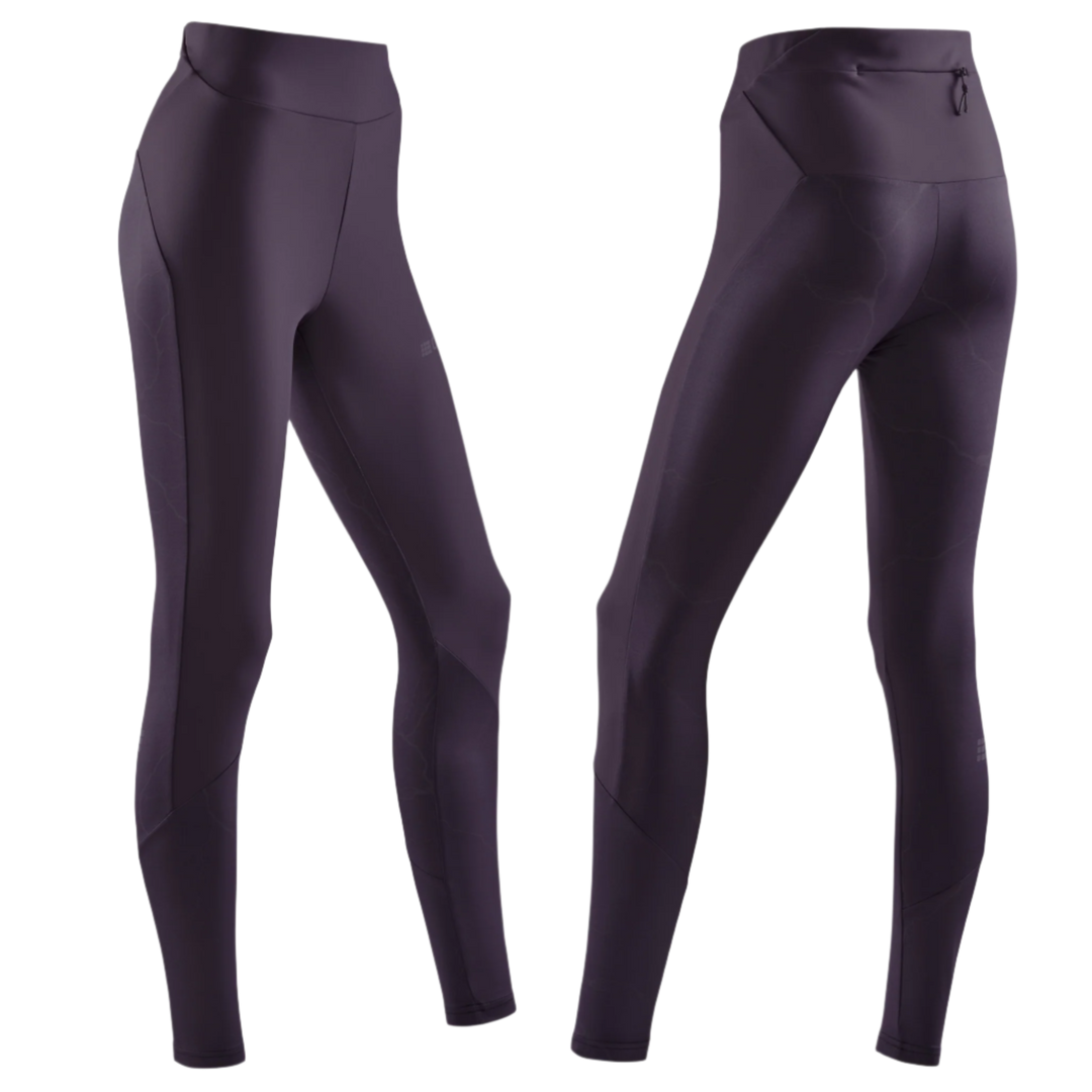 Reflective Tights, Women, Purple, Full View