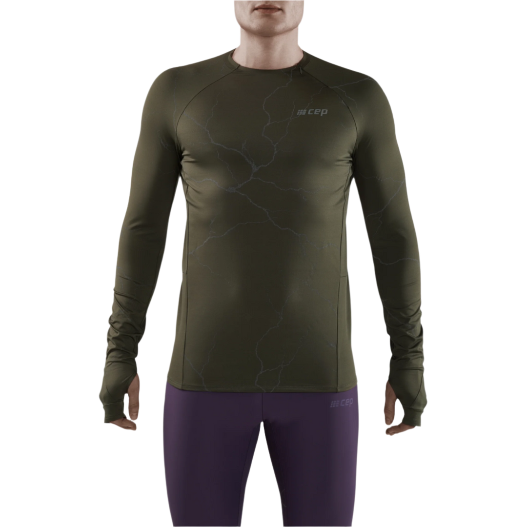 Reflective Long Sleeve Shirt, Men, Dark Green