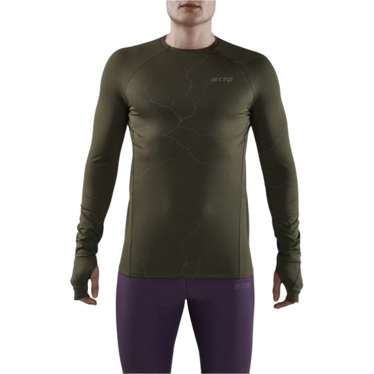 Reflective Long Sleeve Shirt, Men, Dark Green