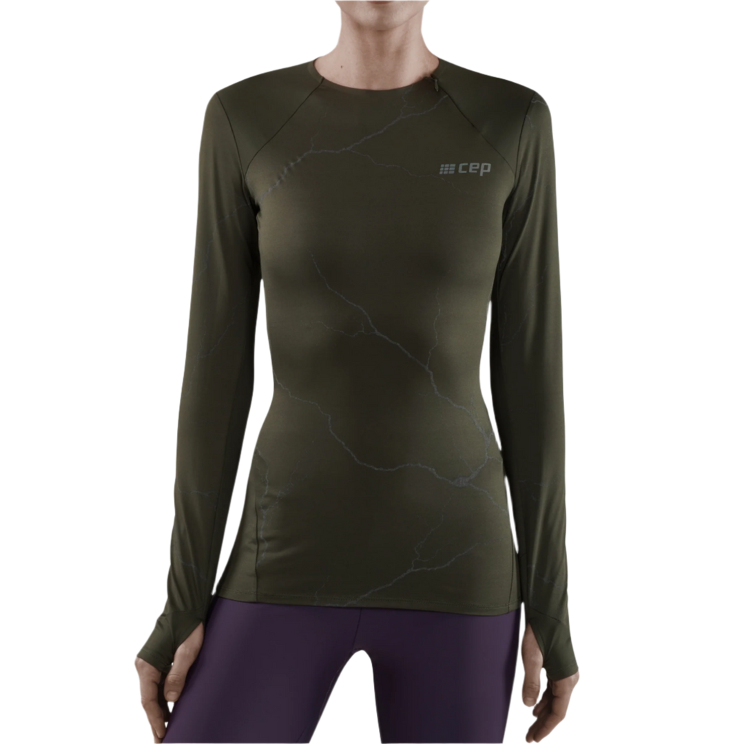 Reflective Long Sleeve Shirt, Women, Dark Green