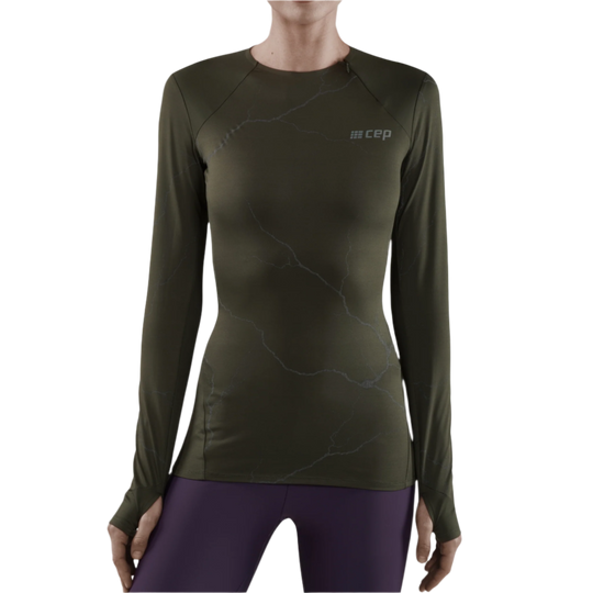 Reflective Long Sleeve Shirt, Women, Dark Green