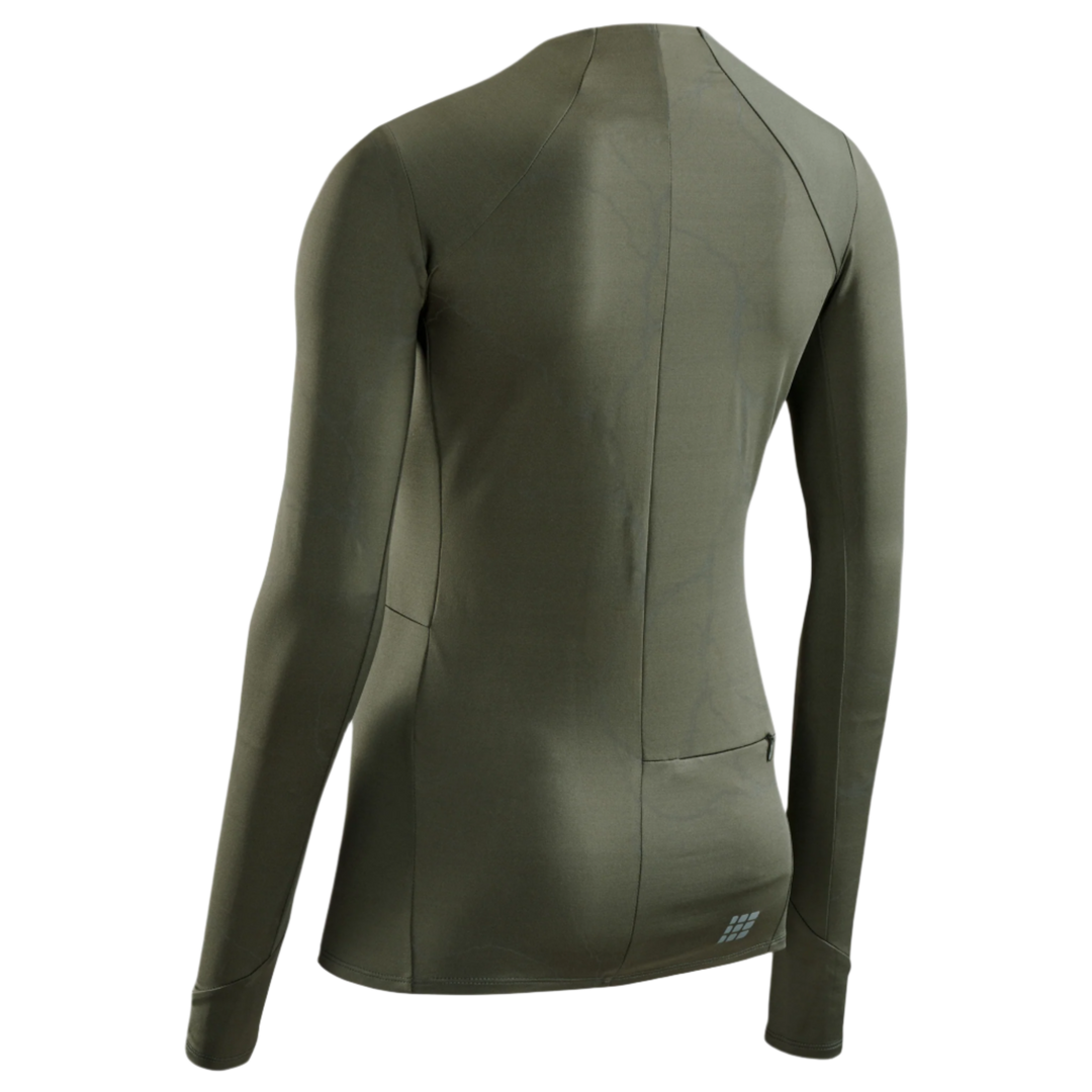 Reflective Long Sleeve Shirt, Women, Dark Green, Back Detail