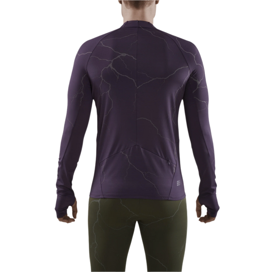 Reflective Long Sleeve Shirt, Men, Purple, Back View Model