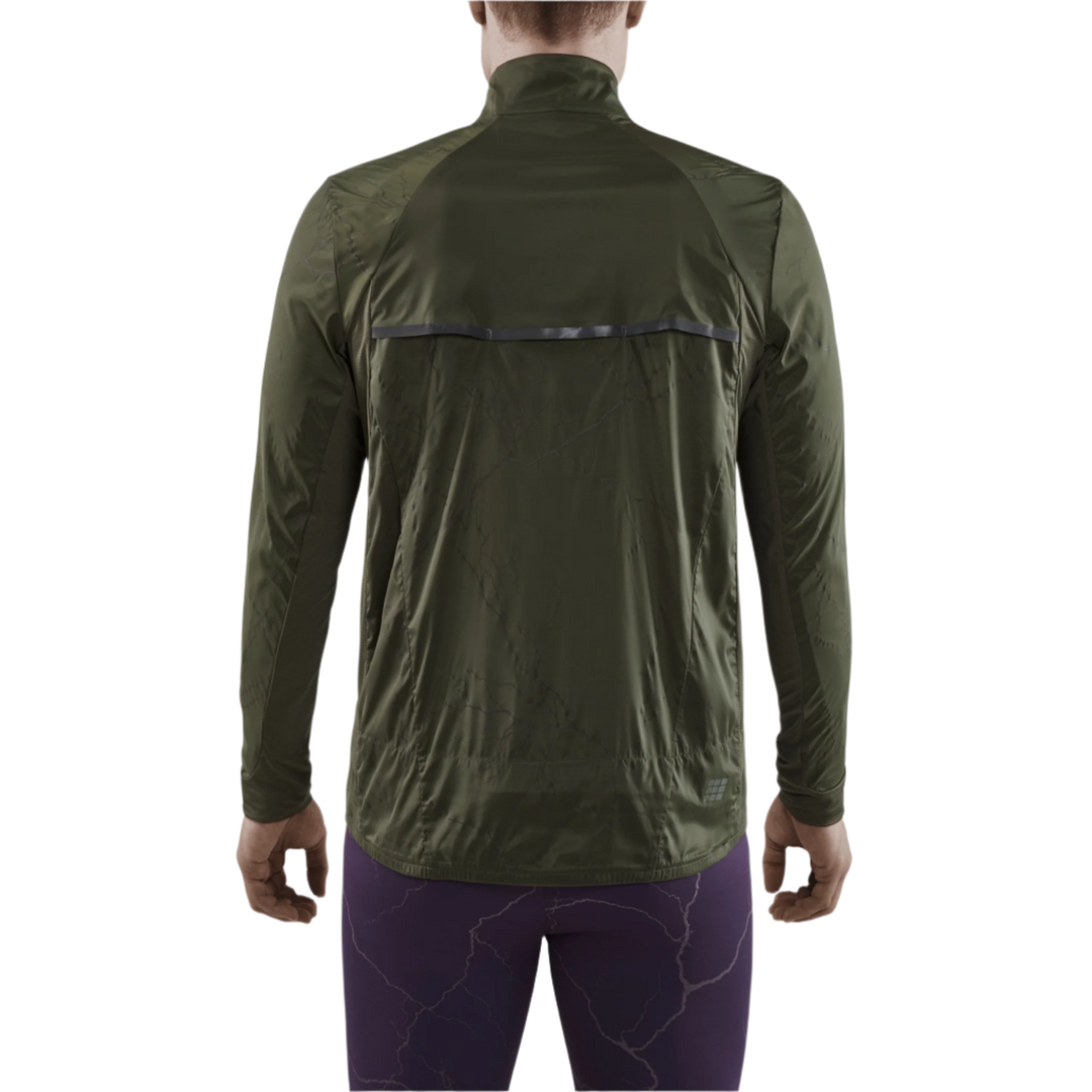 Reflective Windbreaker, Men, Dark Green, Back View Model