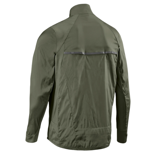 Reflective Windbreaker, Men, Dark Green, Back View