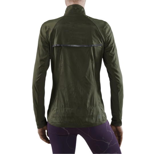 Reflective Windbreaker, Women, Dark Green, Back View Model