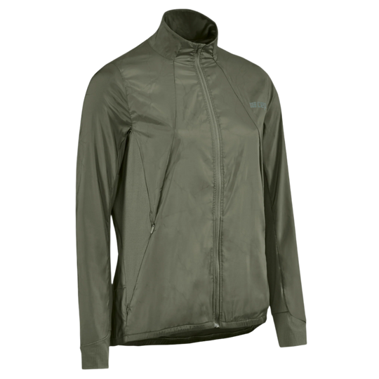 Reflective Windbreaker, Women, Dark Green, Front View