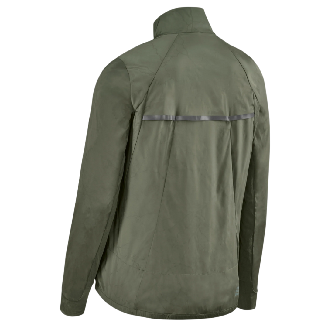 Reflective Windbreaker, Women, Dark Green, Back View