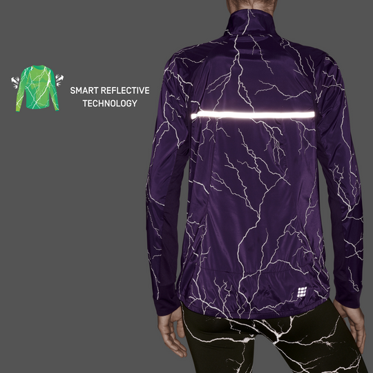 Reflective Windbreaker, Women, Purple, Back Detail