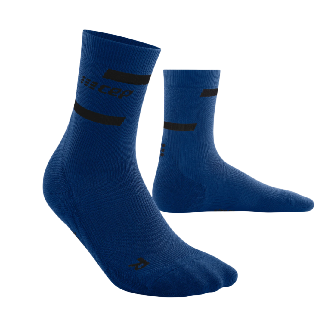 The Run Compression Mid Cut Socks 4.0, Women, Blue/Black, Front View