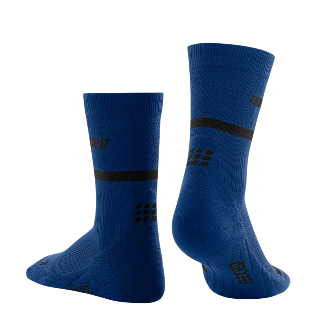 The Run Compression Mid Cut Socks 4.0, Women, Blue/Black, Back View