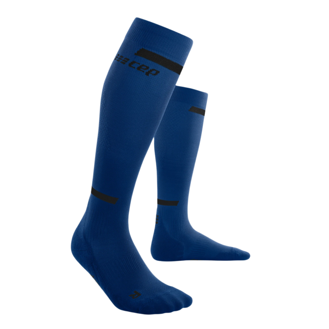 The Run Compression Tall Socks 4.0, Women, Blue/Black, Front View