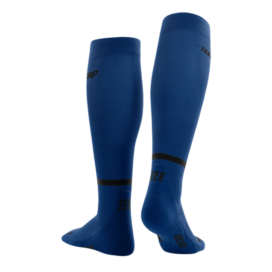 The Run Compression Tall Socks 4.0, Women, Blue/Black, Back View