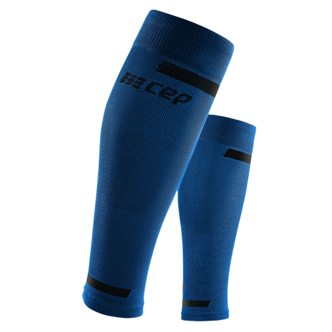 The Run Compression Calf Sleeves 4.0, Women, Blue, Front View