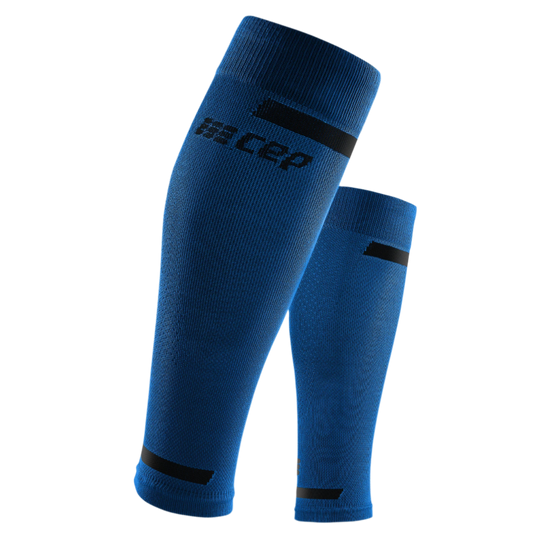 The Run Compression Calf Sleeves 4.0, Women, Blue, Front View