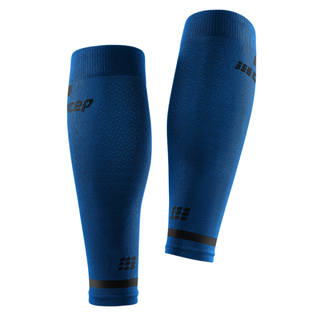 The Run Compression Calf Sleeves 4.0, Women, Blue, Back View