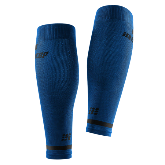 The Run Compression Calf Sleeves 4.0, Women, Blue, Back View